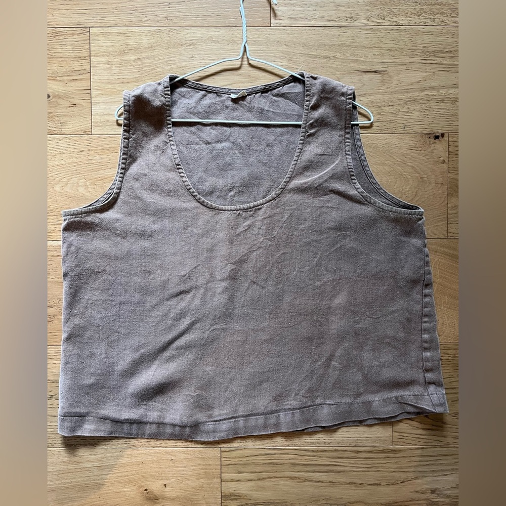 Handmade 100% linen tank, L/ XL